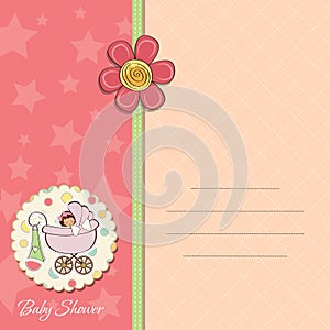 Baby girl announcement card