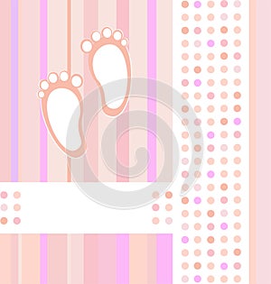Baby girl announcement card background