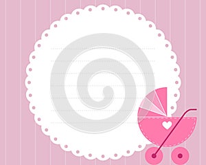 Baby girl arrival card photo