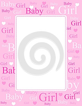 Baby girl arrival card / background