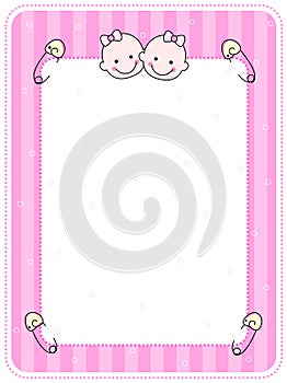 Baby girl arrival card / background