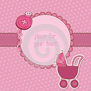 Baby Girl Arrival Card with Photo Frame