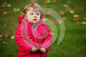 Baby girl autumn portrait