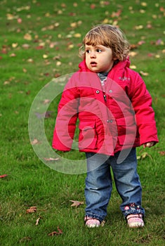 Baby girl autumn portrait