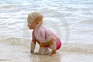 Baby girl at the beach