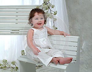 Baby Girl on bench