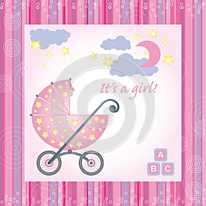 Baby girl birth card