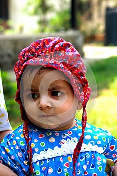 Baby girl in bonnet