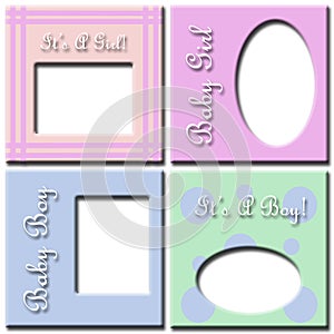 Baby girl and boy frames