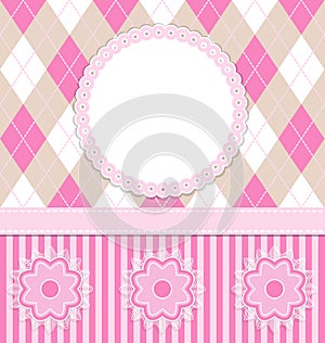 Baby girl card with flowers