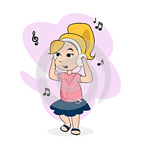 Baby Girl Cartoon Character Vector Illustration eps10