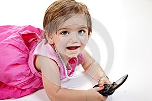 Baby Girl with Cell Phone