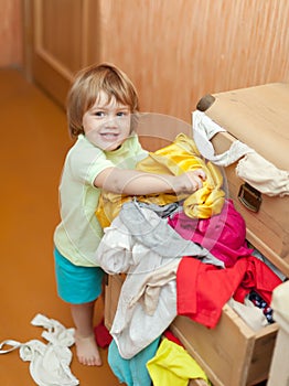 Baby girl chooses dress