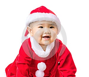 Baby girl with christmas dressing