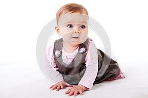 Baby Girl Crawling on the Floor