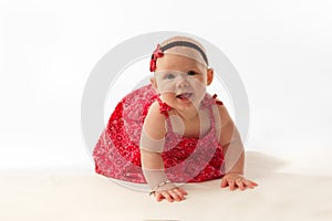 Baby Girl Crawling and Smiling