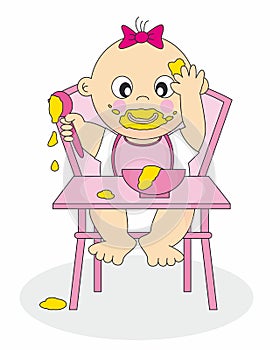 Baby girl Eating