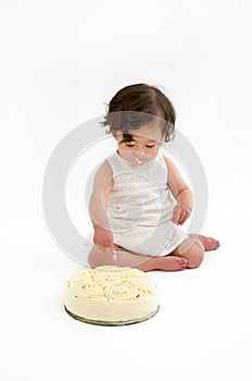 Baby Girl eating cake