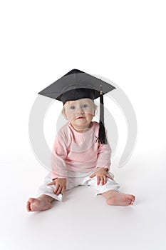 Baby girl with graduation cap