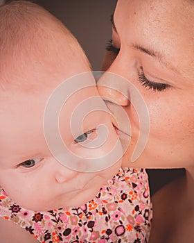 A baby girl and her mother