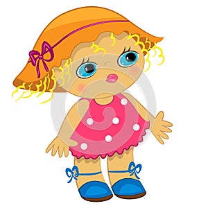 Baby girl icon. cartoon child illustration