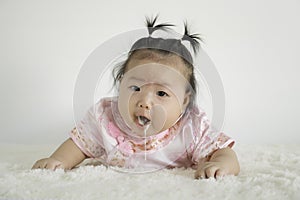 Baby girl Infant four months vomiting milk