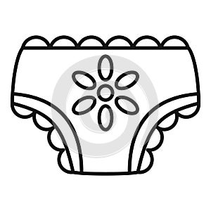 Baby girl nappy icon, outline style