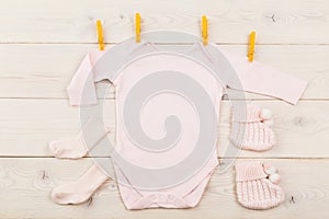 Baby girl outfit with pegs