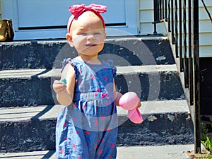 Baby Girl with Pink Headband