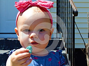 Baby Girl with Pink Headband