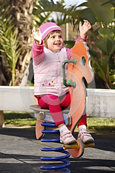 Baby girl in the playground