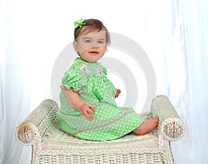 Baby Girl in Polka Dot Dress
