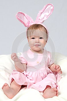 Baby Girl With Rabbit Ears