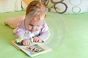 Baby girl reading