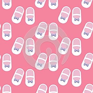 Baby girl shoes seamless pattern