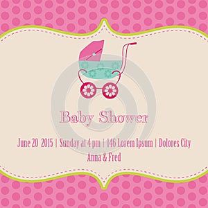 Baby Girl Shower and Arrival Card