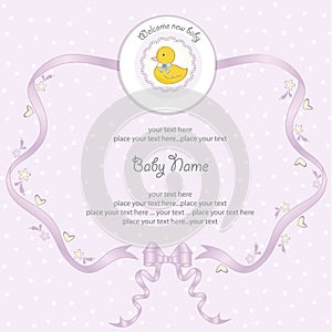 Baby girl shower card