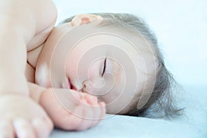 Baby girl sleeping quite, infant cute sleep day time, healthy lifestyle for children