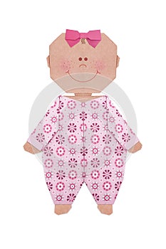 Baby girl in sleepsuit origami