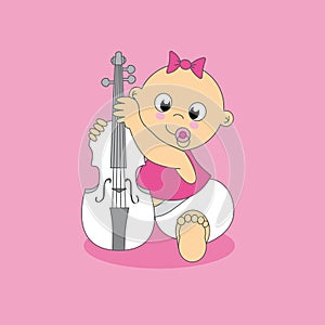 Baby girl. violin