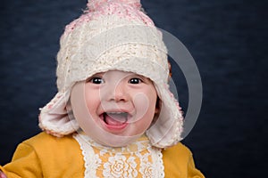 Baby Girl with Winter Hat