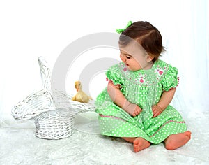 Baby Girl and Yellow Duck