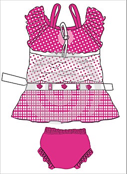 baby girls frocks with pants dots fabric print vector & art