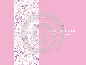 Baby girls horizontal frame seamless pattern background