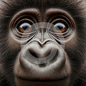 Baby gorilla peers into viewpoint, in unique portrait