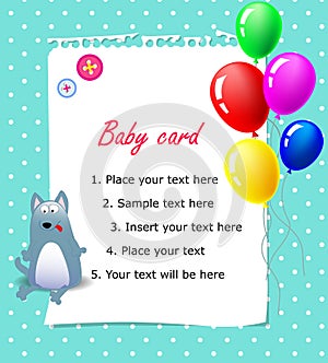 Baby Happy birthday card blue
