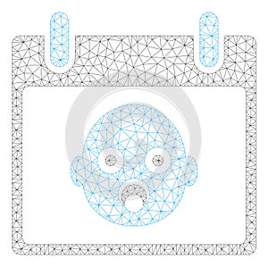 Baby Head Calendar Day Polygonal Frame Vector Mesh Illustration