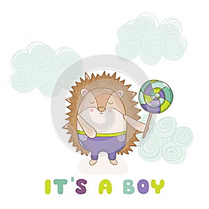 Baby Hedgehog - for Baby Shower or Baby Arrival Cards