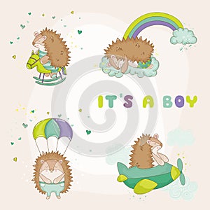 Baby Hedgehog Set - for Baby Shower or Baby Arrival Cards
