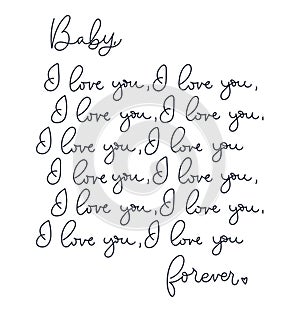 `Baby I love you forever ` endless motivational poster.